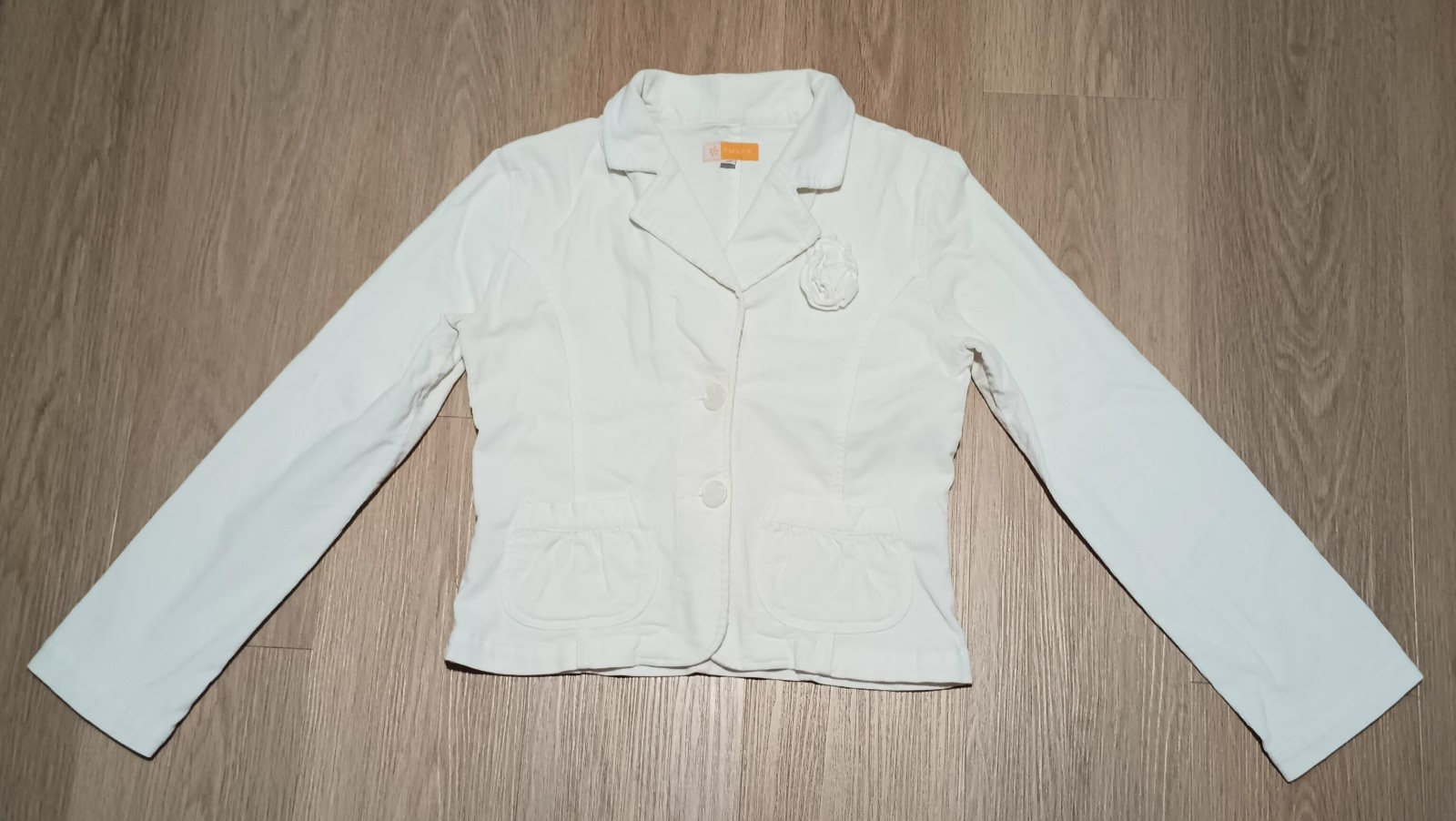 Vtg 90s TULLE Soft Stretch Ramie Cotton White Corduroy Blazer Jacket career M