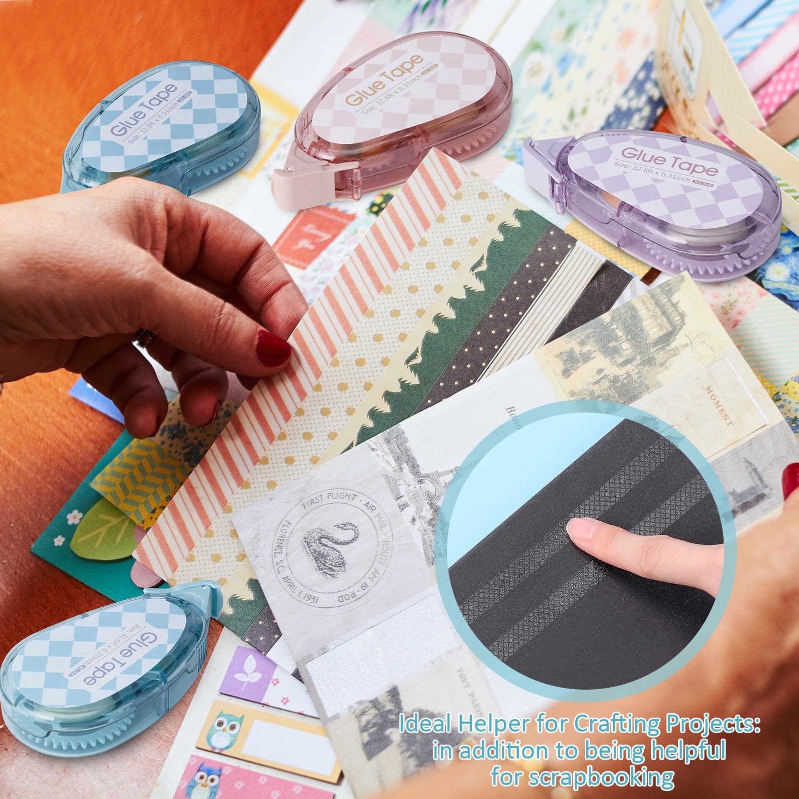 Geyee 30 Pcs Double Sided Tape Roller Permanent Adhesive 0.3 x 315” Double Side