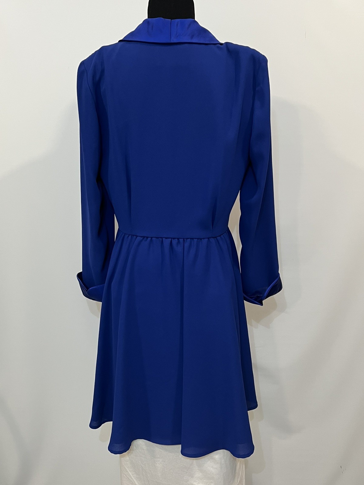 VTG En Francais by Huey Waltzer Dress Royal Blue Tuxedo Dress Cocktail Lined 10