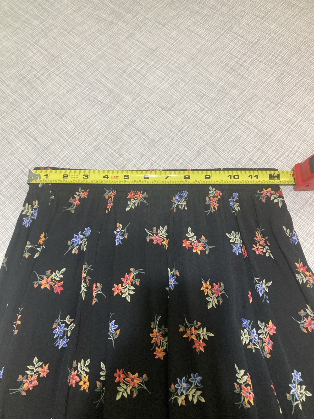 Vtg 90s Autumn Moon Rayon Crepe Floral Maxi Skirt Grunge Whimsigoth USA Boho XS