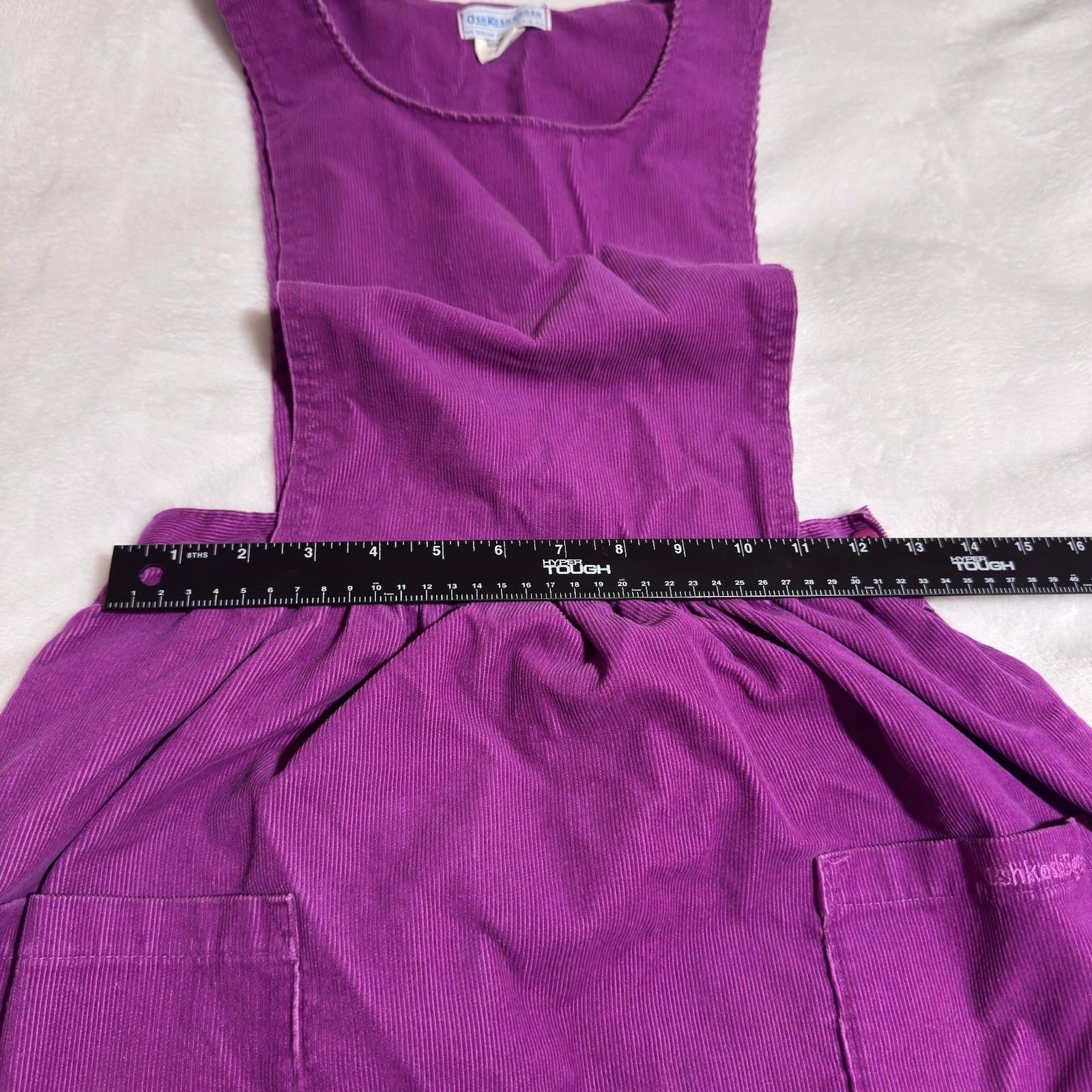 Vintage OshKosh Bgosh Purple Corduroy Pinafore Jumper Dress Midi 9 Cottagecore