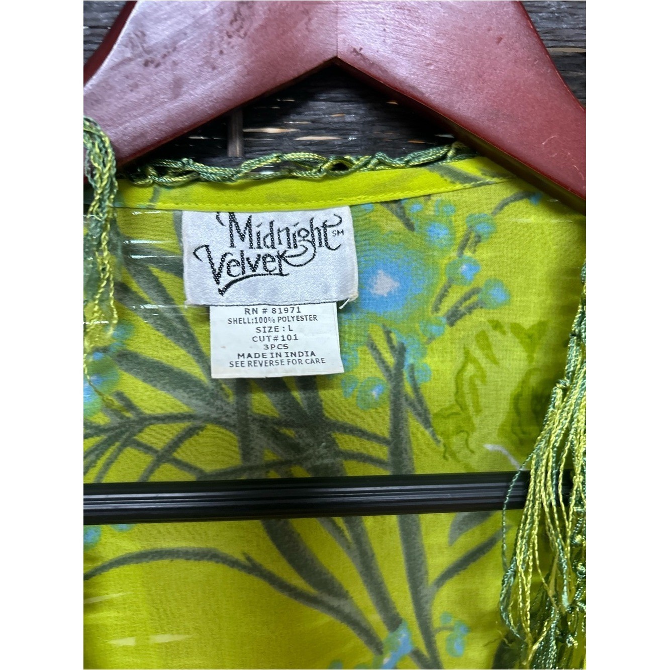 Midnight Velvet retro beaded duster size large boho whimsical vintage