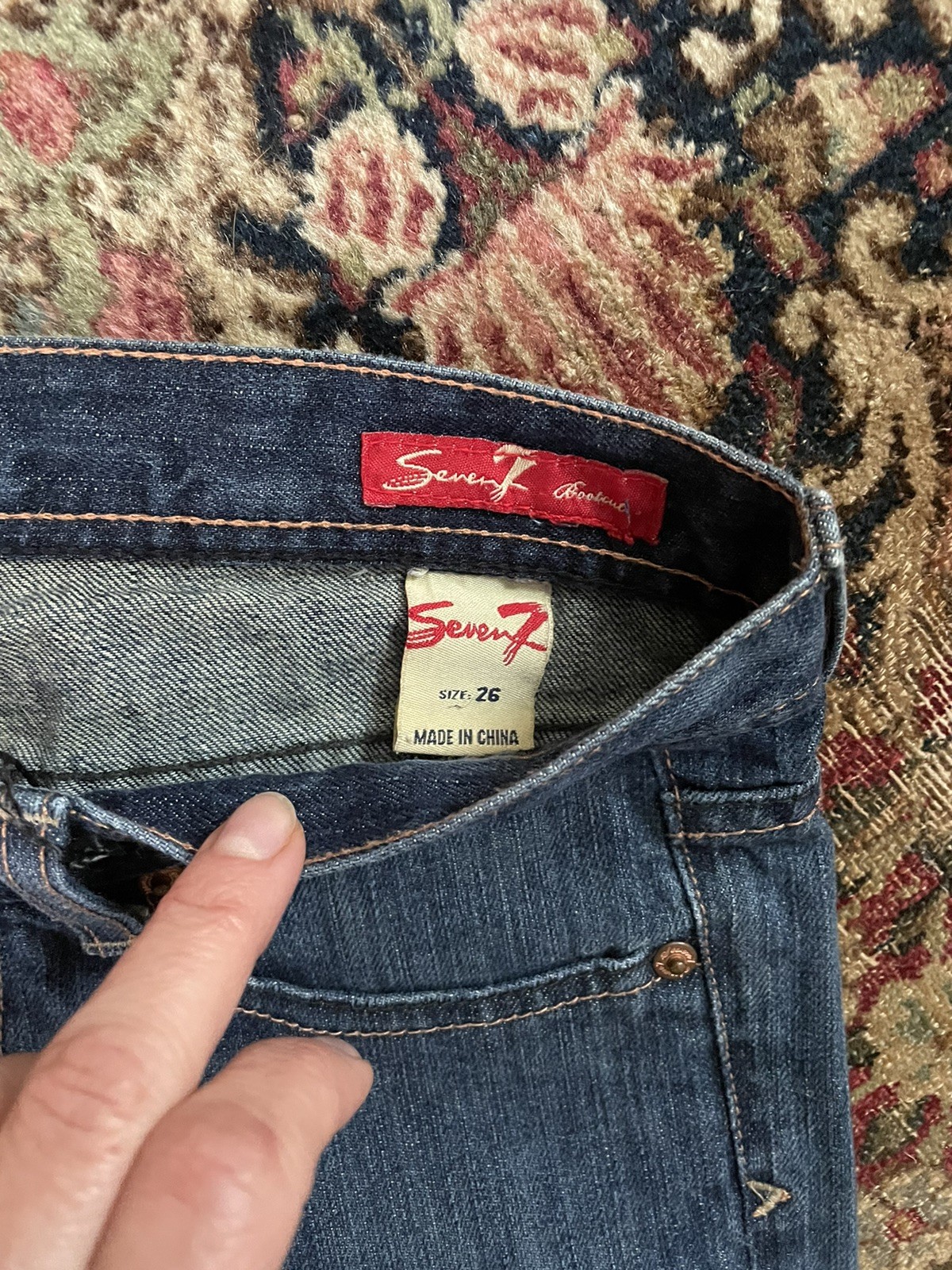 Vintage Y2K Seven Jeans Ultra Low Rise 100% All Cotton Denim XS 26