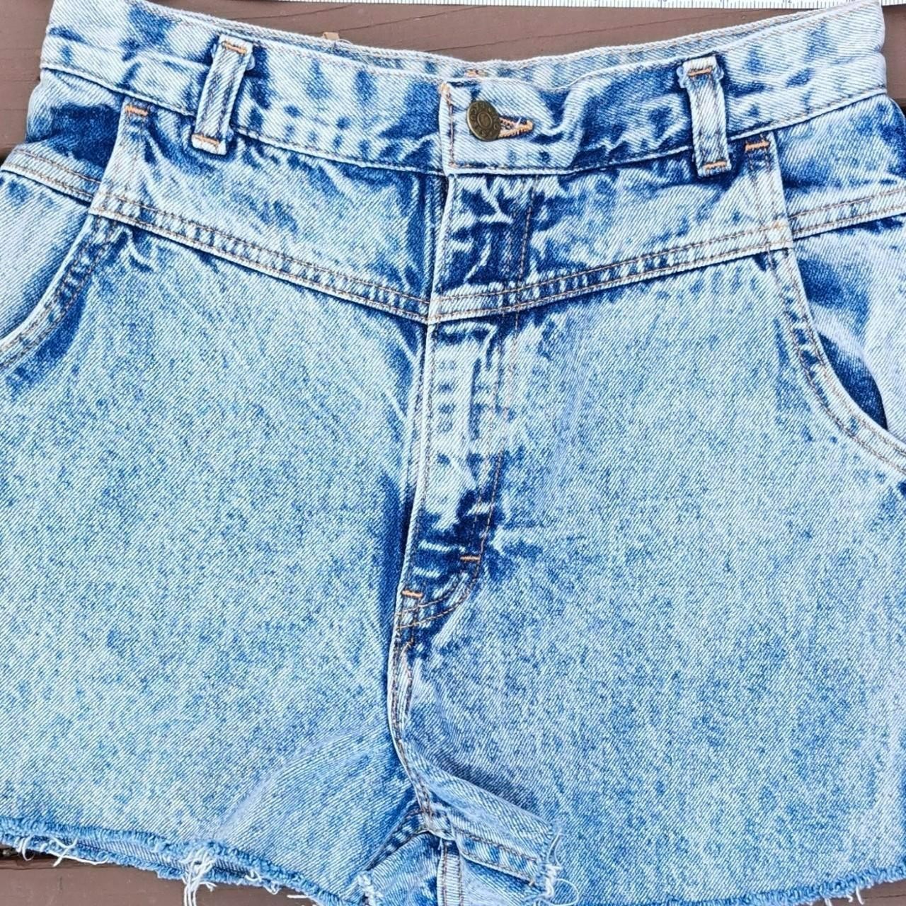 No Excuses Denim Shorts Womens 27 Acid Wash High Rise Cutoff Vintage 80s