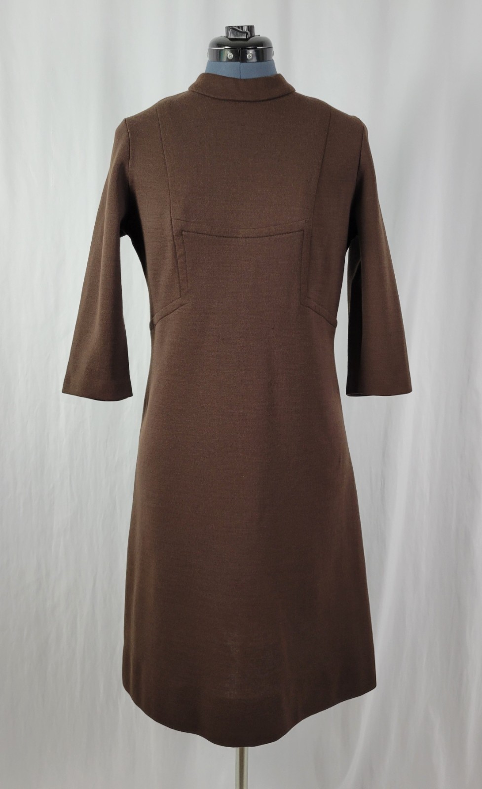 Vintage Puritan Forever Young Brown Sheath Dress w Paneled Bodice Size XS/S?