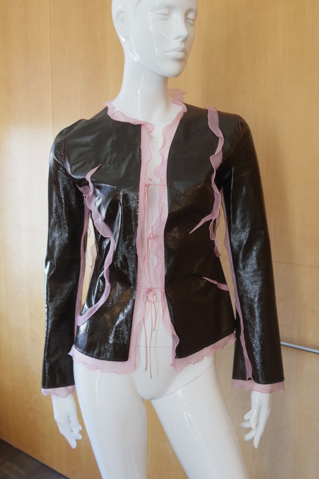 RARE Never Worn S/S 2000 Vintage Fendi by Karl Lagerfeld Patent Leather Suit 38