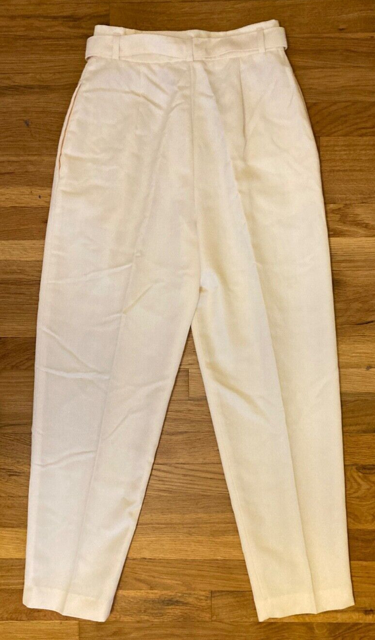 Vintage 1980s Sears The Fashion Place Cream Pleated Slacks Pants Women’s XS/S