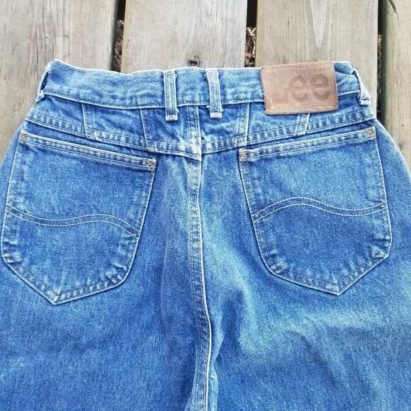 Vintage Lee High Rise Mom Jeans Tapered Leg Denim Sz 28