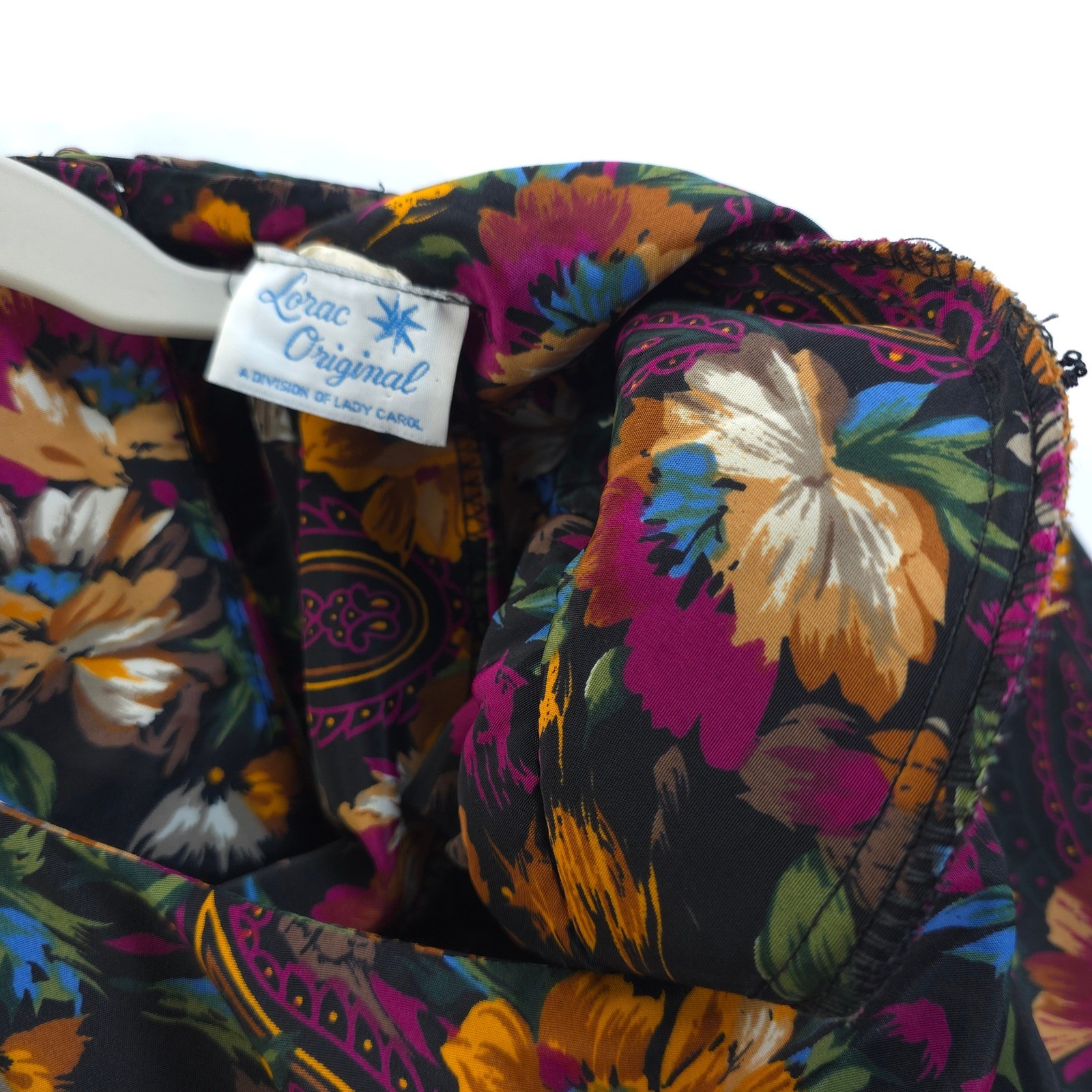 Vtg Lorac Floral Midi Dress Pleated Boho Fall Cottagecore L/ XL Romantic Boho