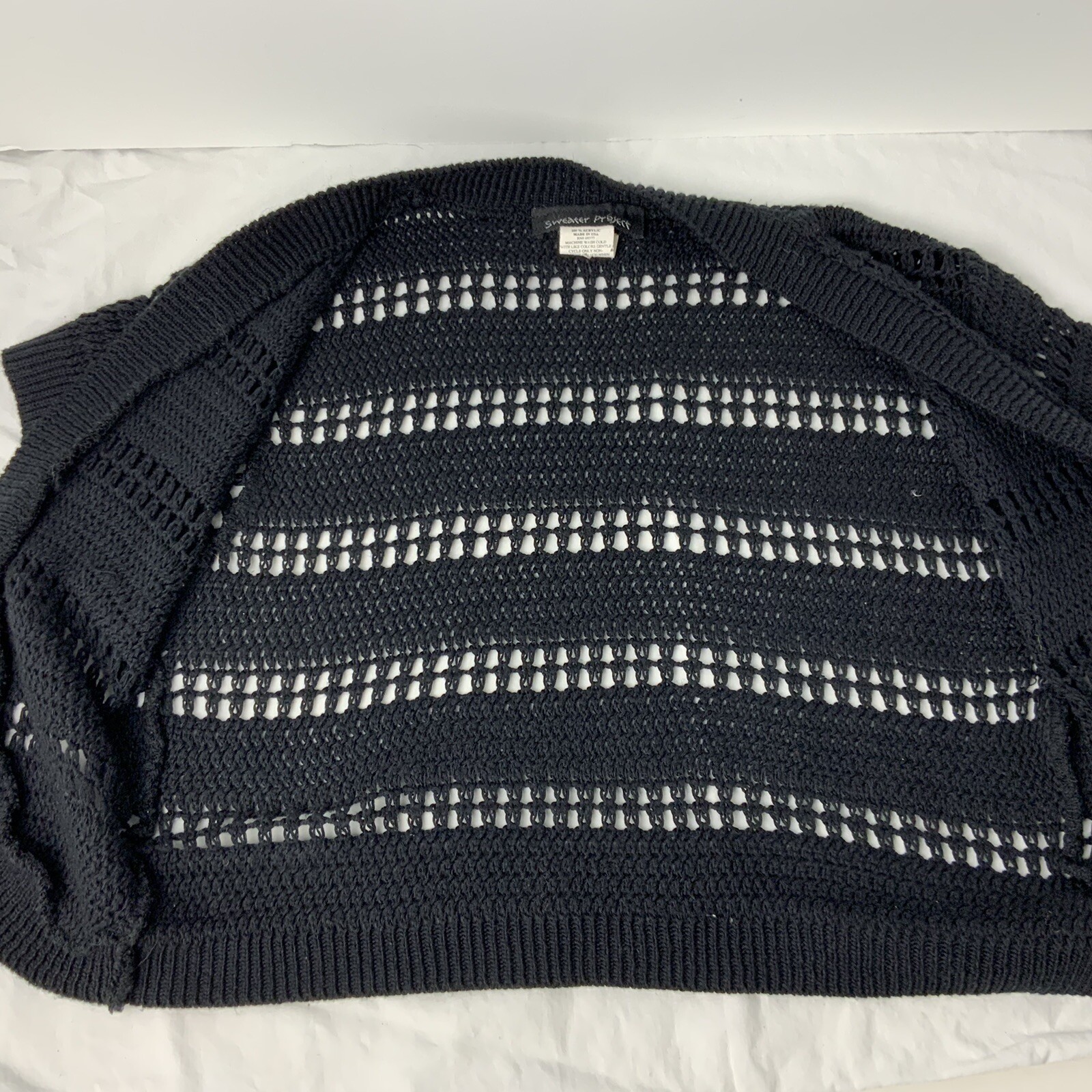 Sweater Project Women’s Small Black Crochet Crop Cardigan