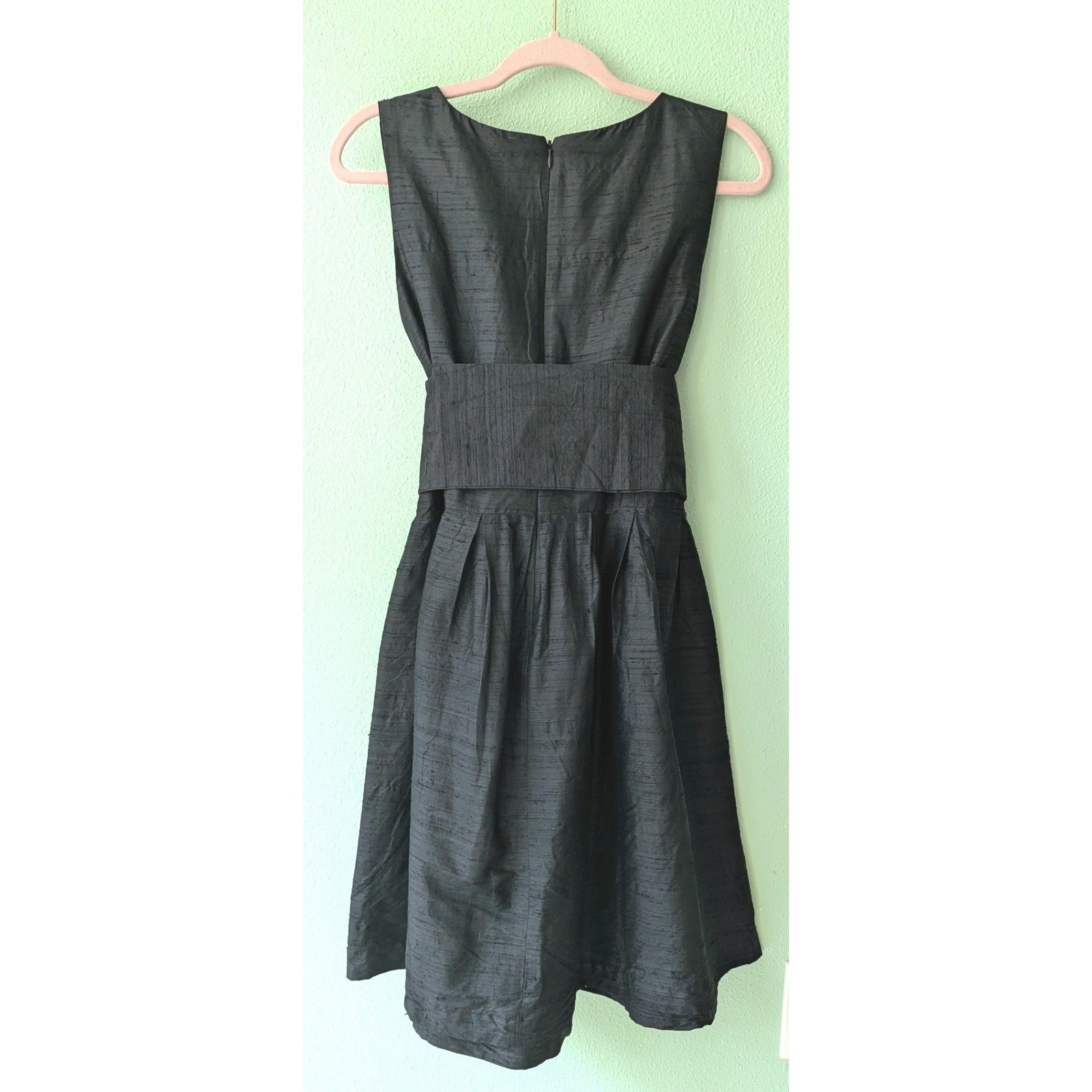 Vintage 90s Celebration Fantastic Little Black Silk Cocktail Dress Made in USA L