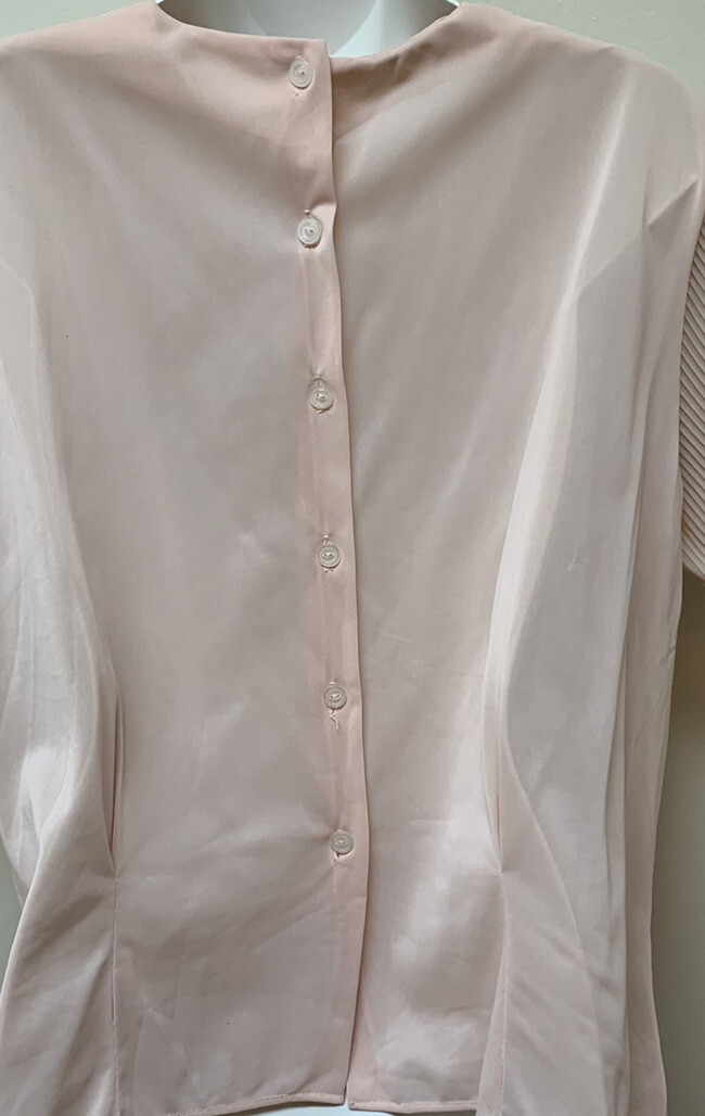 Vintage Short Sleeve Sheer Pin Tuck Pleated Lace Top Cottagecore Romantic