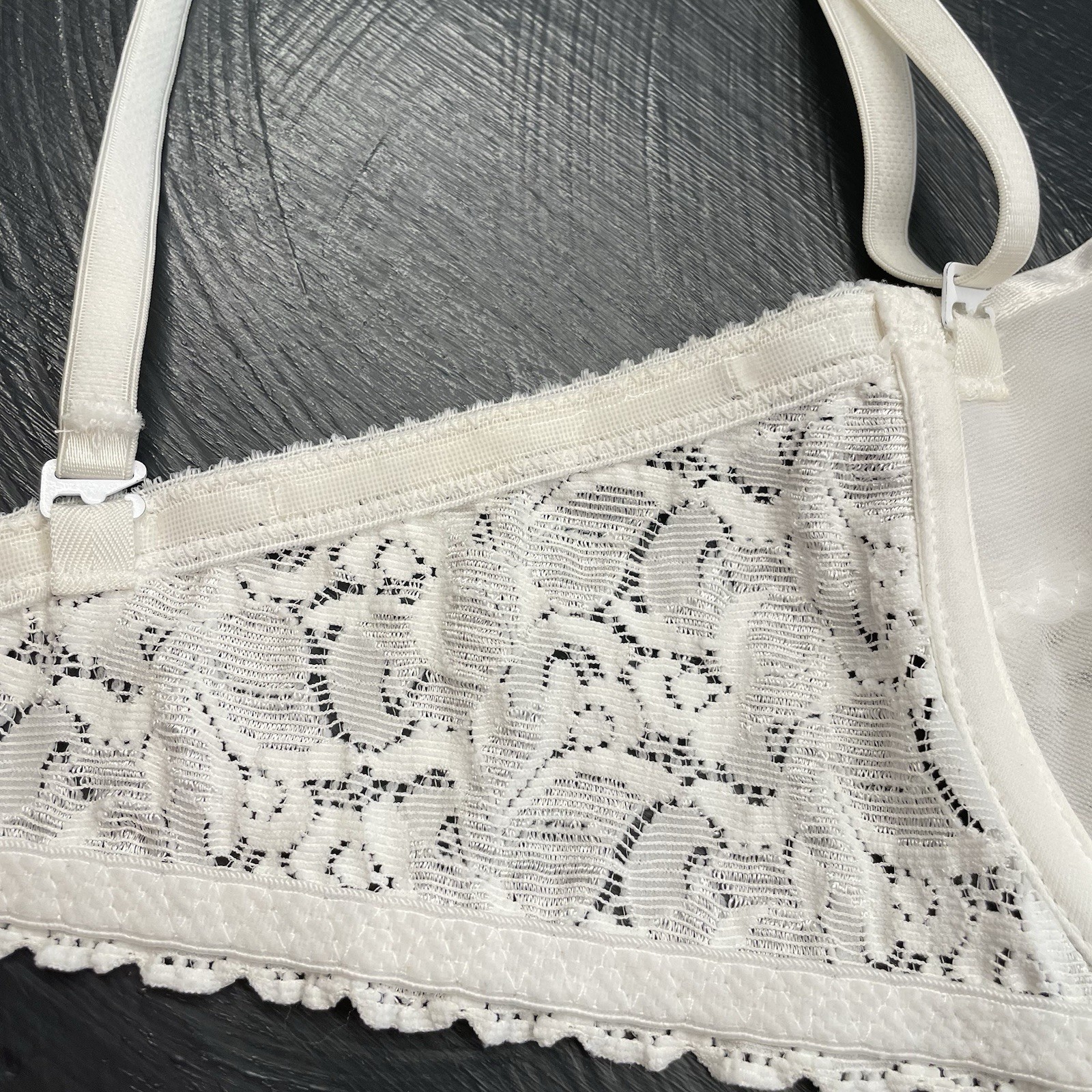 VTG Maidenform 36C Satin & Lace RENDEZVOUS Convertible Underwire Bra #8355