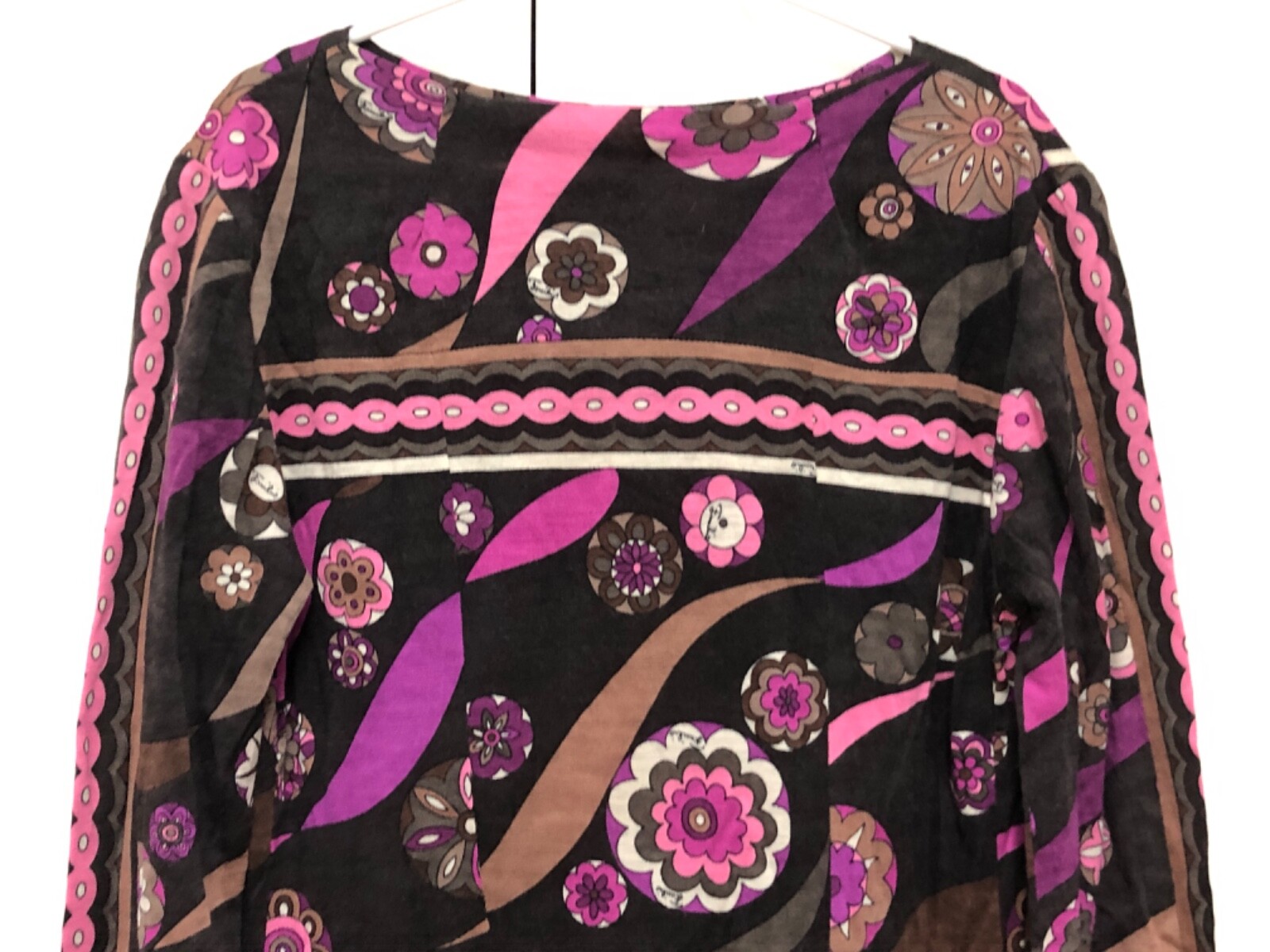 Emilio Pucci 1960s Lord & Taylor Geometric Print Cashmere & Silk Dress – Size 6P