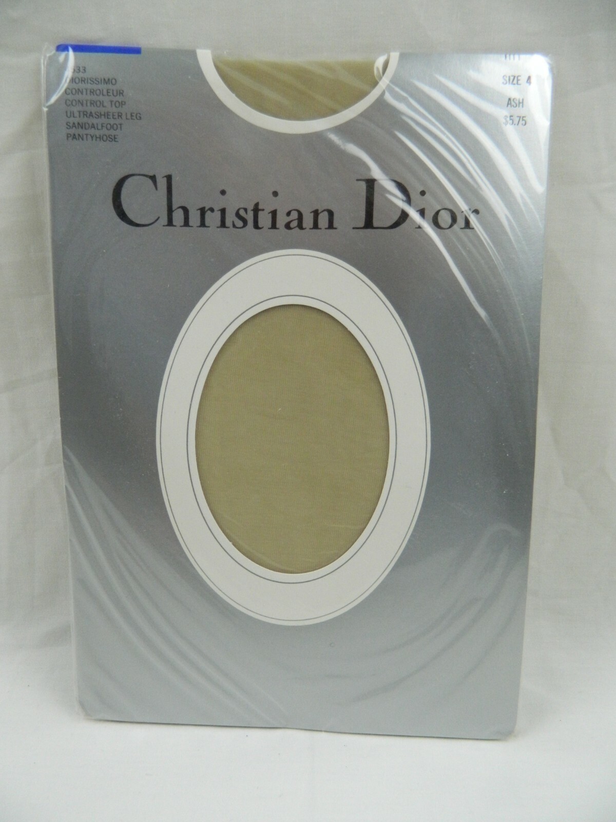 VINTAGE CHRISTIAN DIOR PANTYHOSE SIZE 4 ULTRASHEER DIORISSIMO ASH 4533