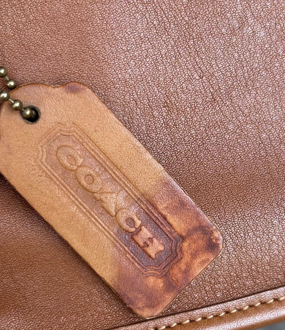 One of a kind Upcrafted Vintage COACH Chunky cosmetic Crossbody Case British tan