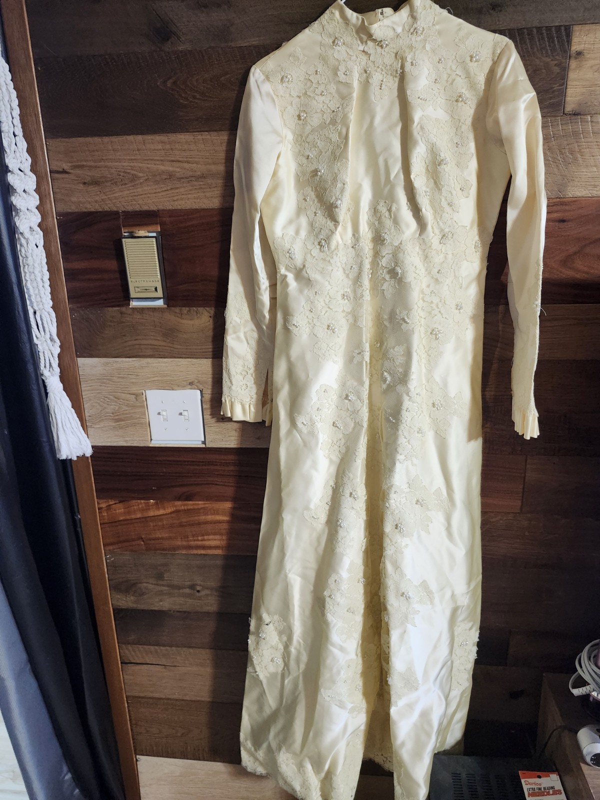 Neusteters Vintage Long Ball Dress. Hand Stitched Pearl And Lace Details. Size S