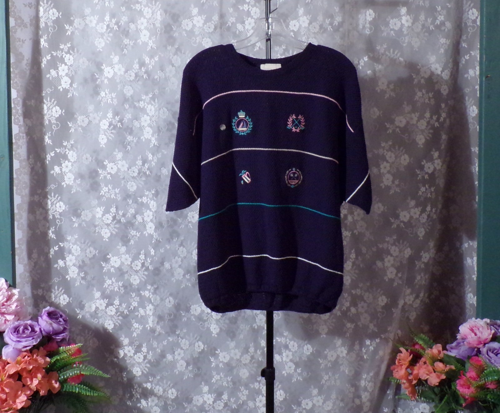 Vintage Golf Sweater Size Large 80s Ladies Retro Old Money Preppy Grandma 1980s