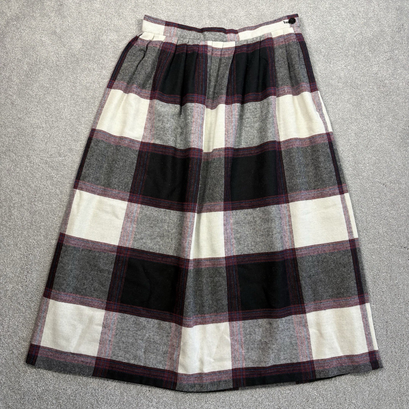 80s Freddies Best Wool Blend VTG Midi Skirt Multicolor Plaid High Waisted USA