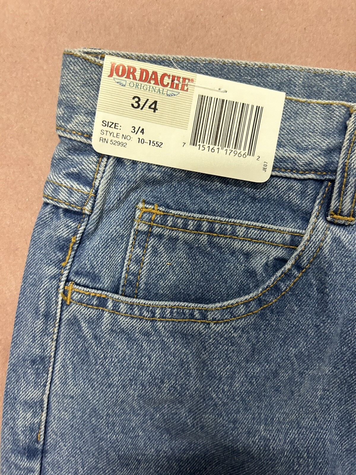 Vintage 1990’s Jordache Womens Double Buckle Jeans, Deadstock NWT, Size 3/4