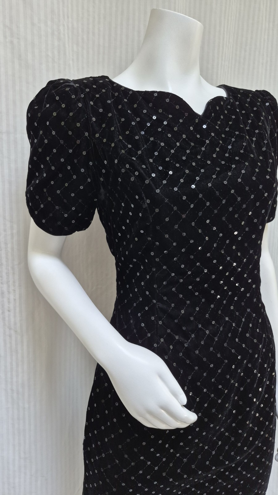 VTG SCOTT MCCLINTOCK Black Sequin „Working Girl” Dress – Talbots – Size M