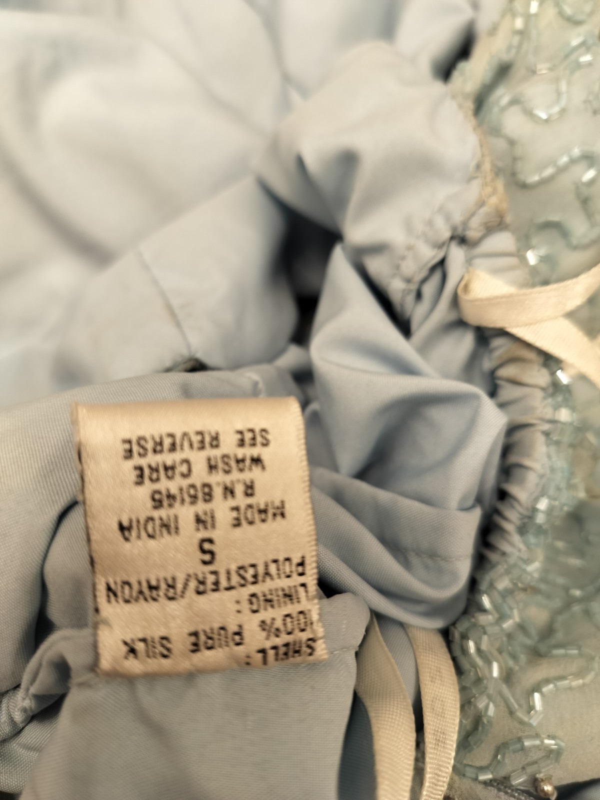 Dillards Vintage Blue Beaded Prom Dress