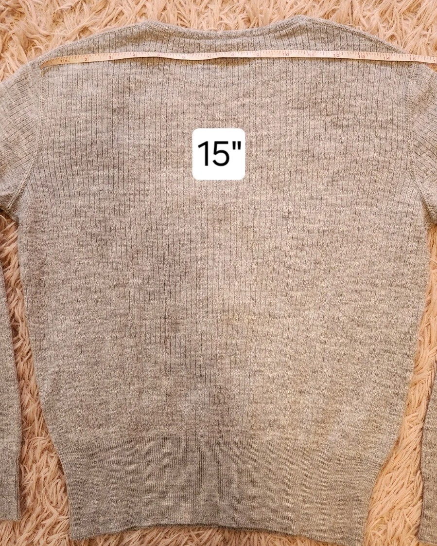 COURREGES Vintage 1970’s Logo Ribbed Sweater Gray S