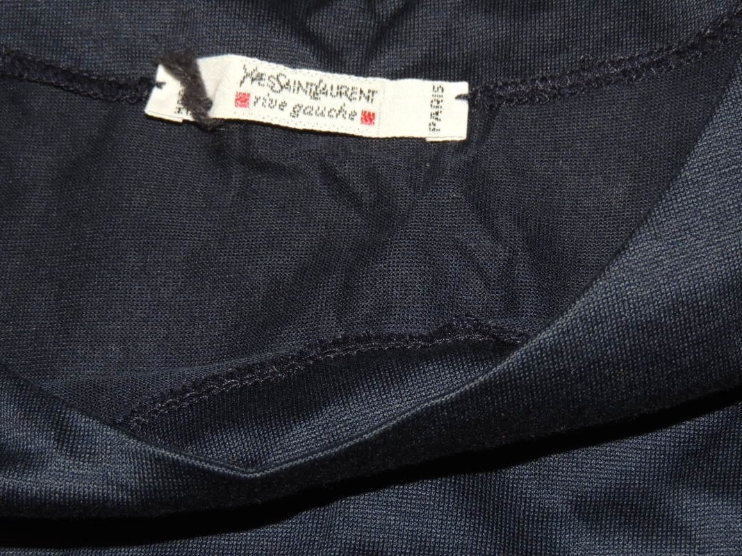 Vintage Yves Saint Laurent YSL Rive Gauche Navy Cotton Blouse FR sz 40 S – M