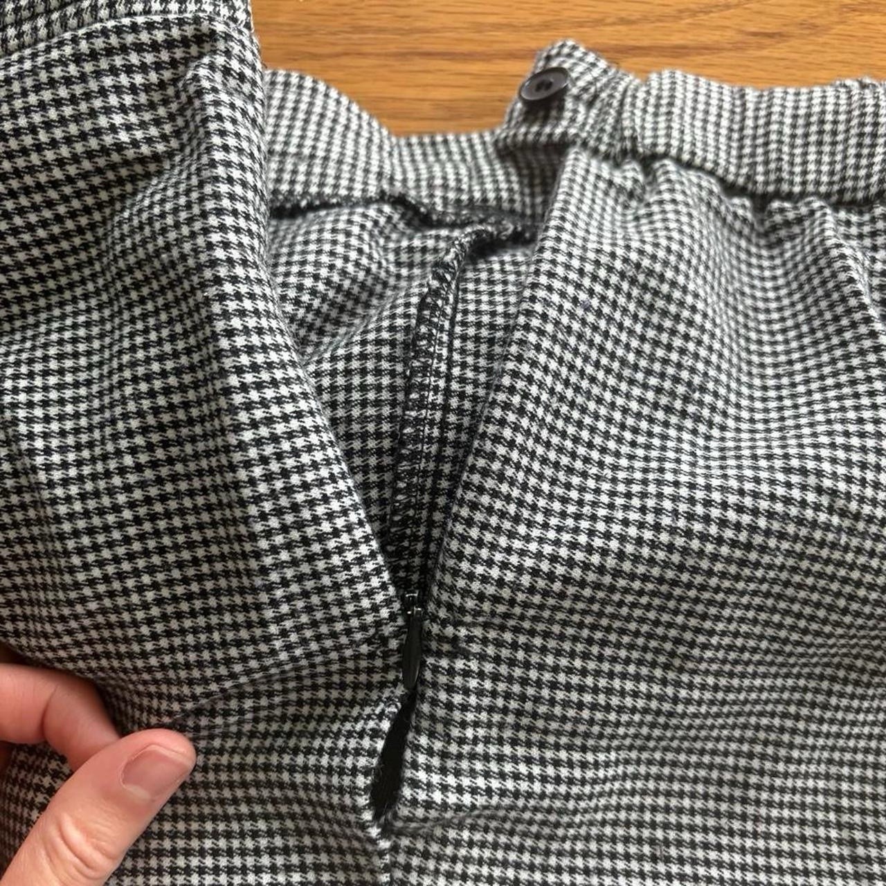 Vtg White And Black Houndstooth Stirrup Pants 14 80s 90s Pleated Work Office