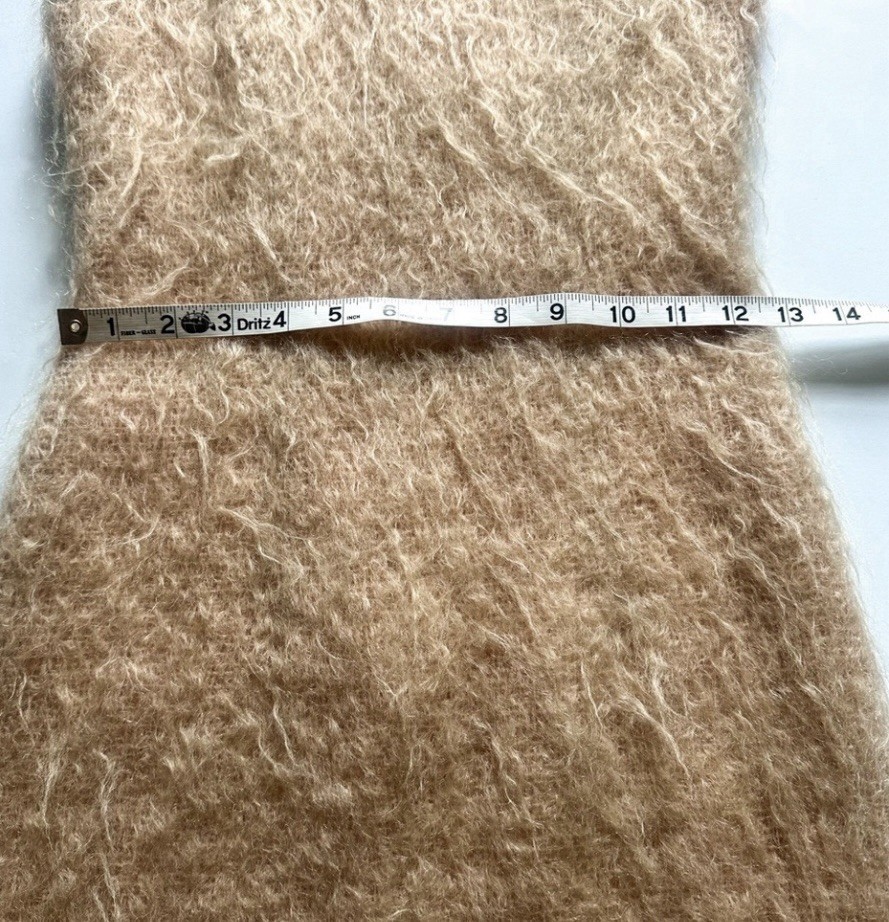 Plein Sud Rare Vintage Fuzzy Mohair/Wool Cream Sheath Dress F 36 US 4 Lined