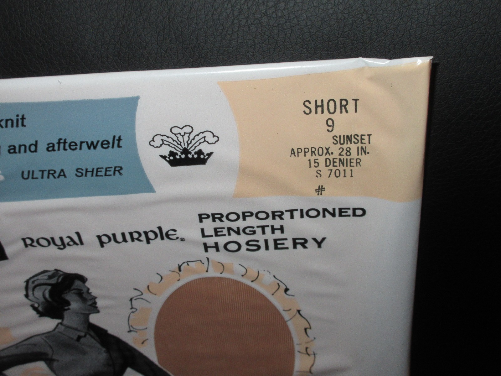 Vintage Royal Purple Nylons Size Sears 9 Short SUNSET Beige Taupe STOCKINGS