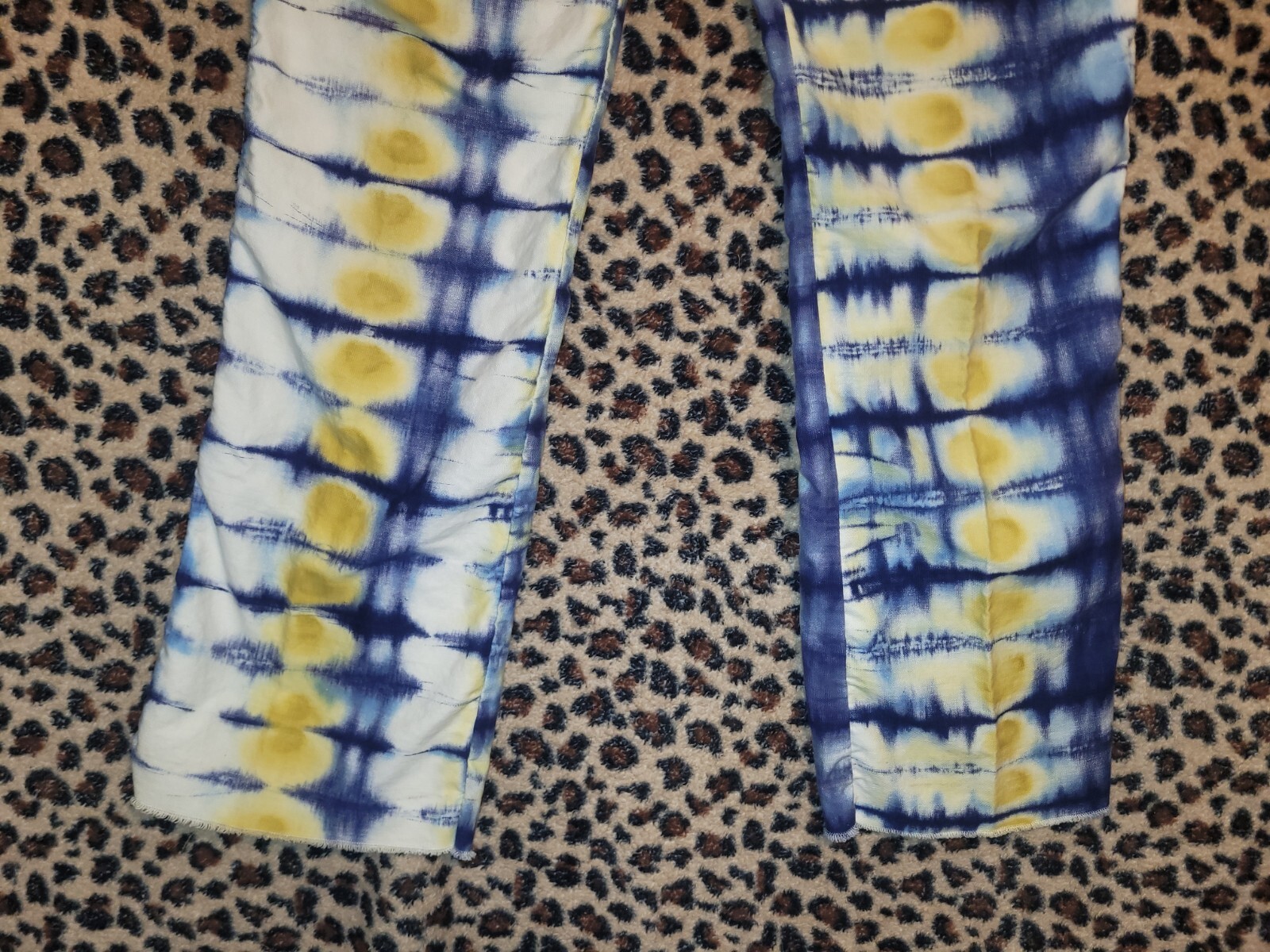 Vintage Tie Dye Xtrovert 60s 70s 80s Pants Blue Yellow White