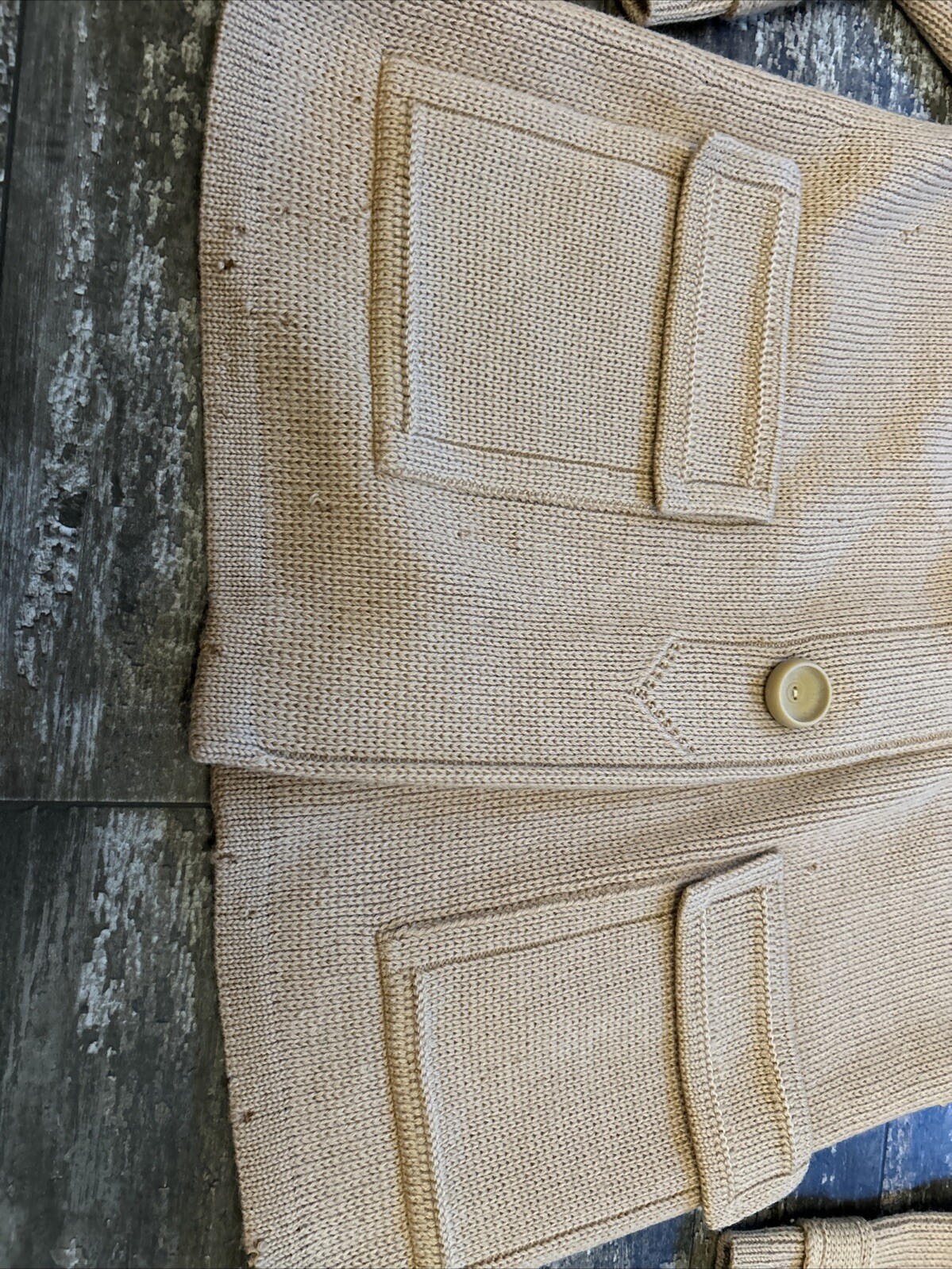 Vintage 100% Wool Tan Coat Womans Jacket Dorce Made In British Hong Kong Small