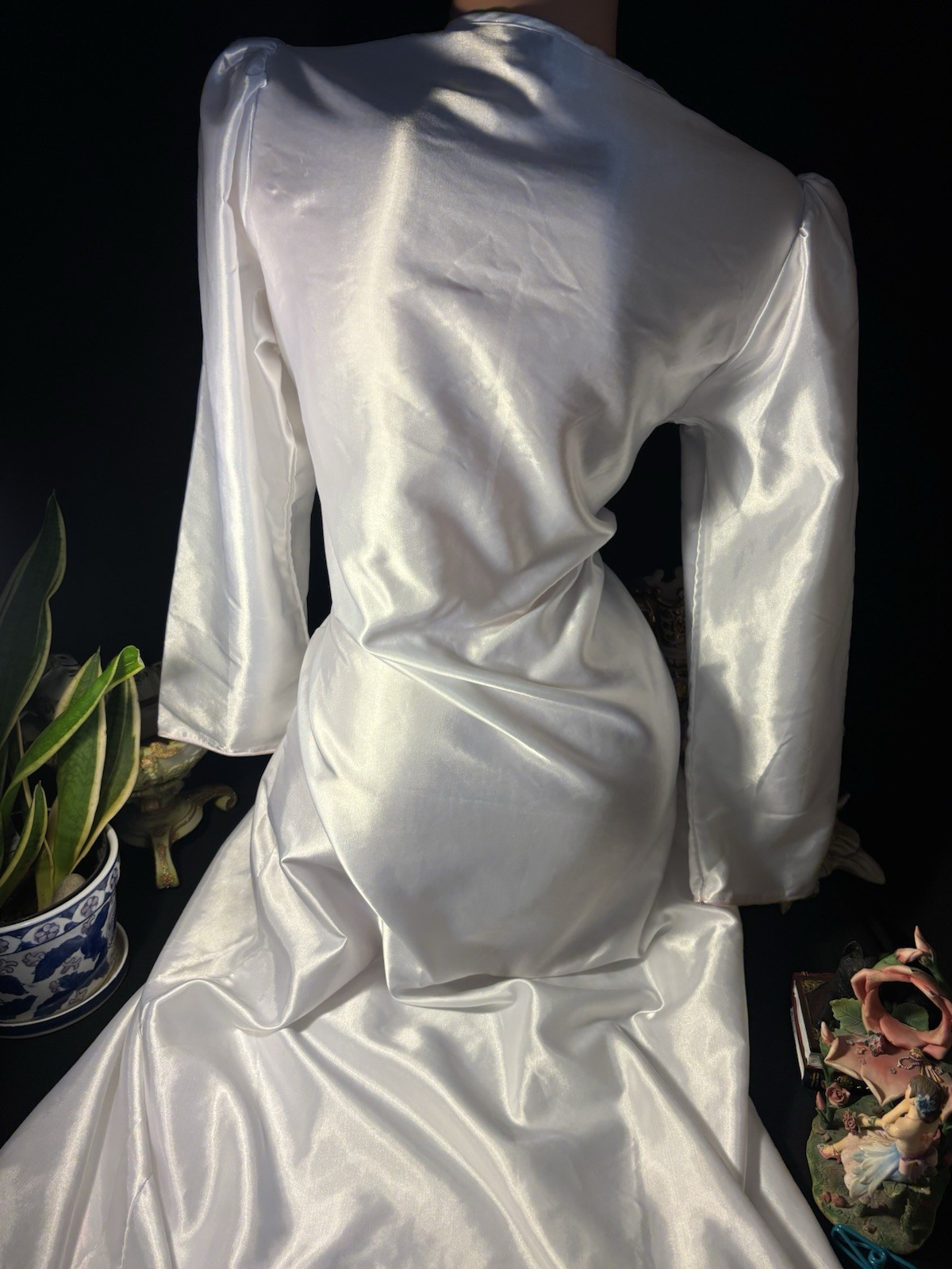 Vtg Satin Shiny White Gown Long Nightgown Vtg Sexy Anastasia Nightgown Long Gown