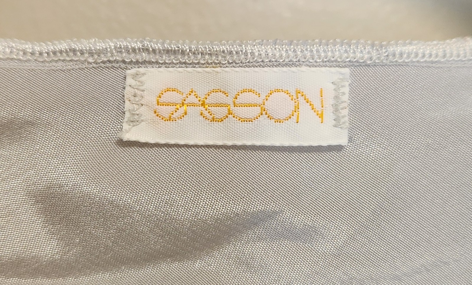 VTG Lingerie Sasson 2 Pc, Size S/32, Robe/Teddy/Hi-Cut Snap Crotch, Blue/Gray