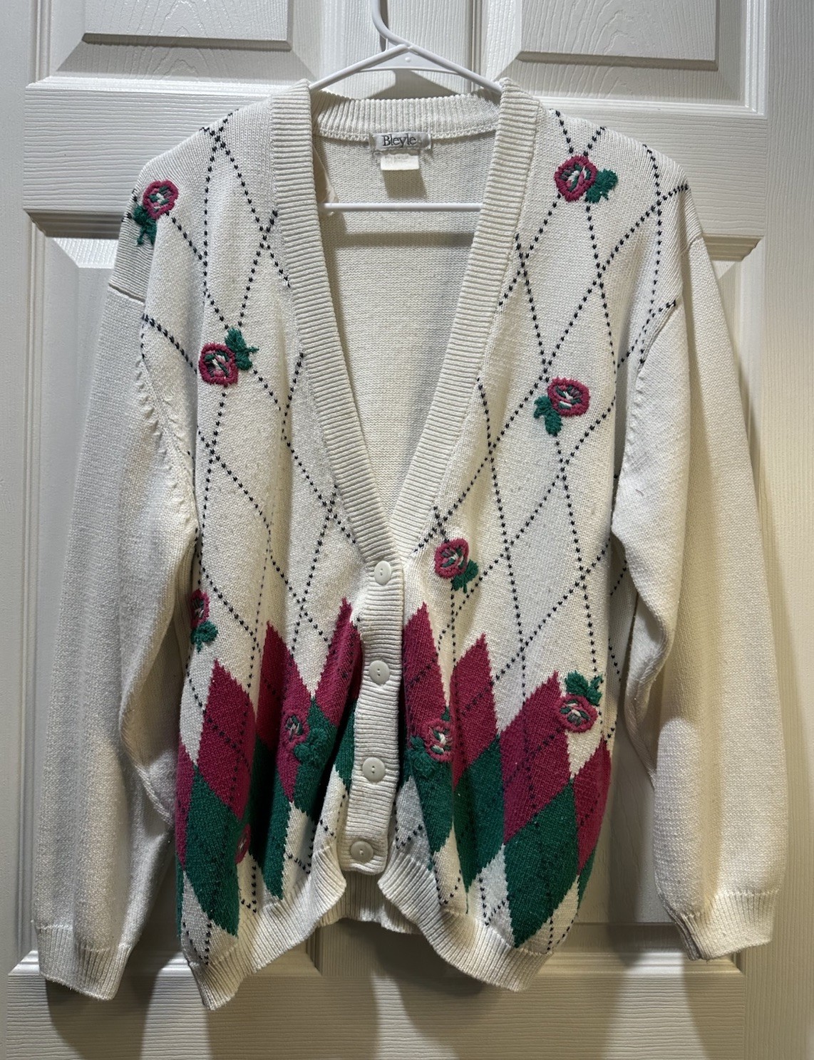 Vintage Bleyle Cotton Blend Knit Cardigan Sweater Cottagecore Medium