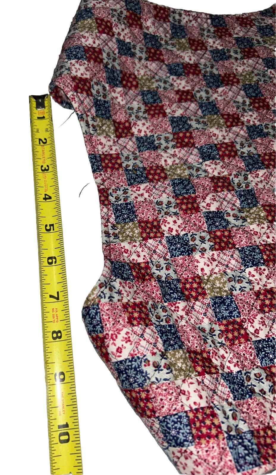 Vintage Handmade Patchwork Quilted Vest. Not Sure On Size See Measurements