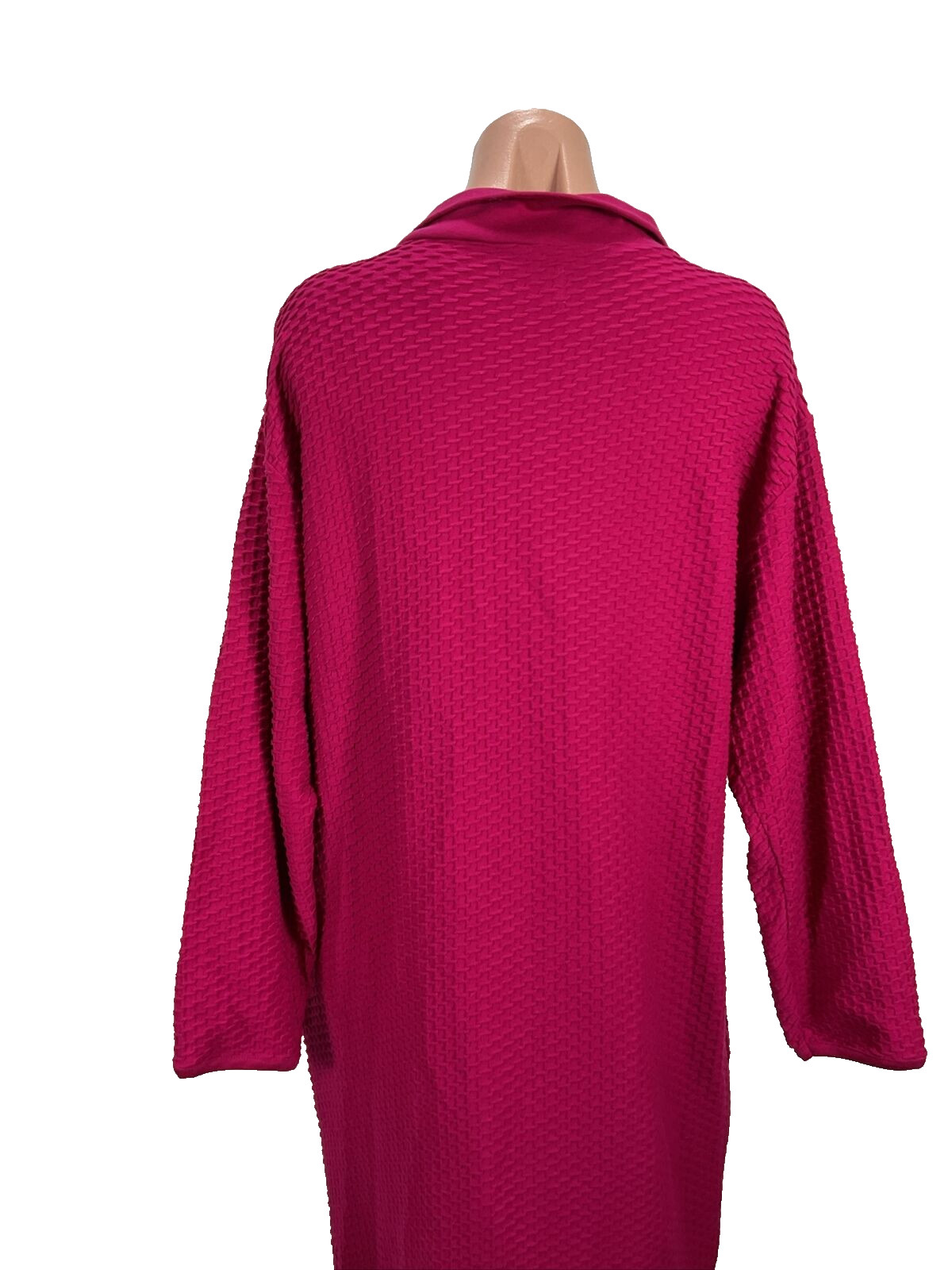 Vintage Go Softly Robe Womens Small Pink 80s Textured Housecoat Muumuu Kaftan