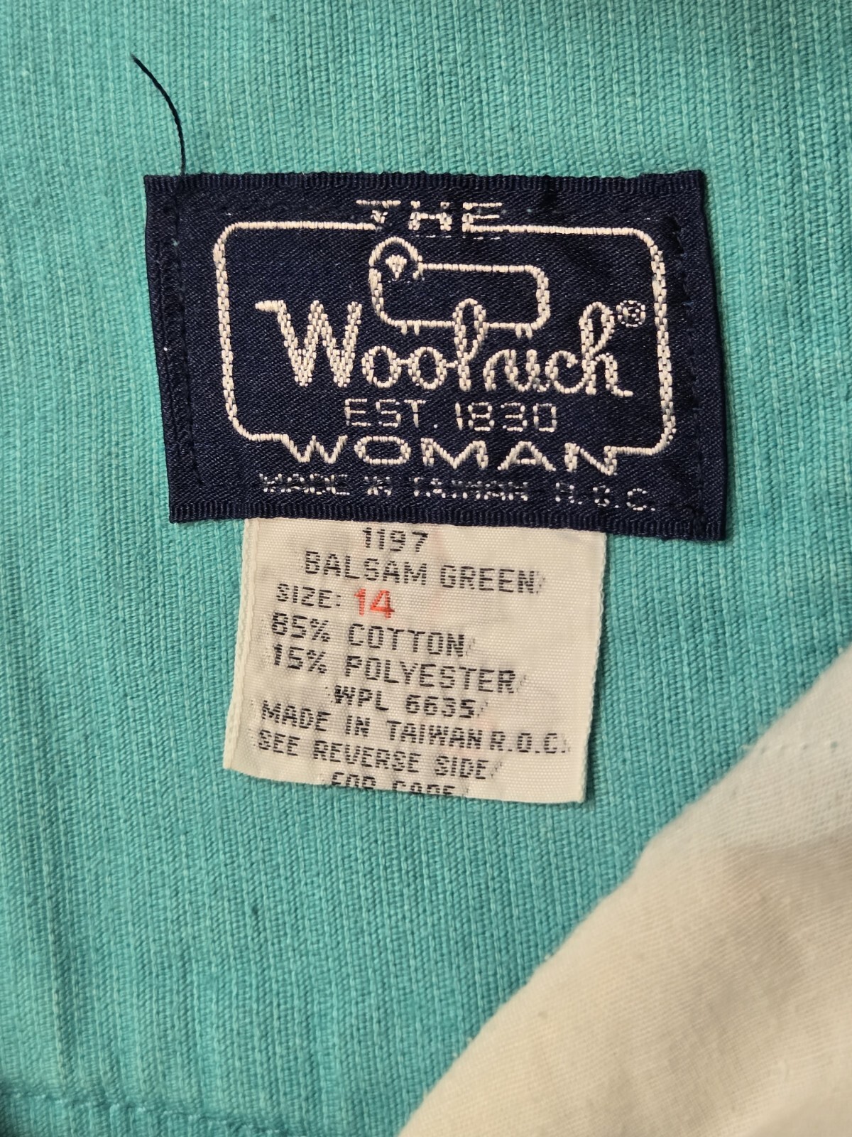 VTG 70s Woolrich Pants Women Sz 14 Balsam Green Corduroy Trousers Zip & Button