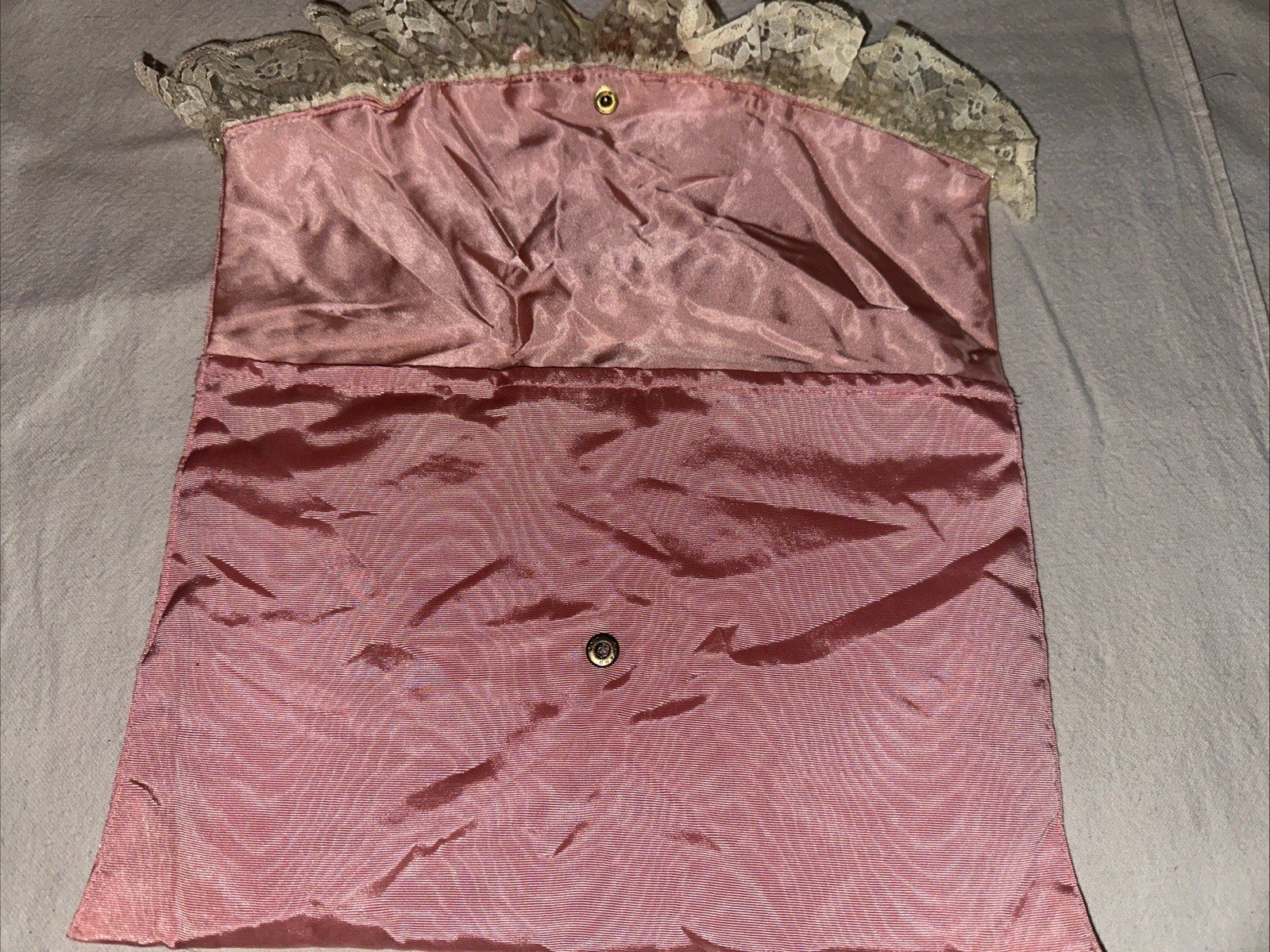 Vintage Victoria’s Secret Satin Taffeta Lingerie Bag And Gold Label Tap