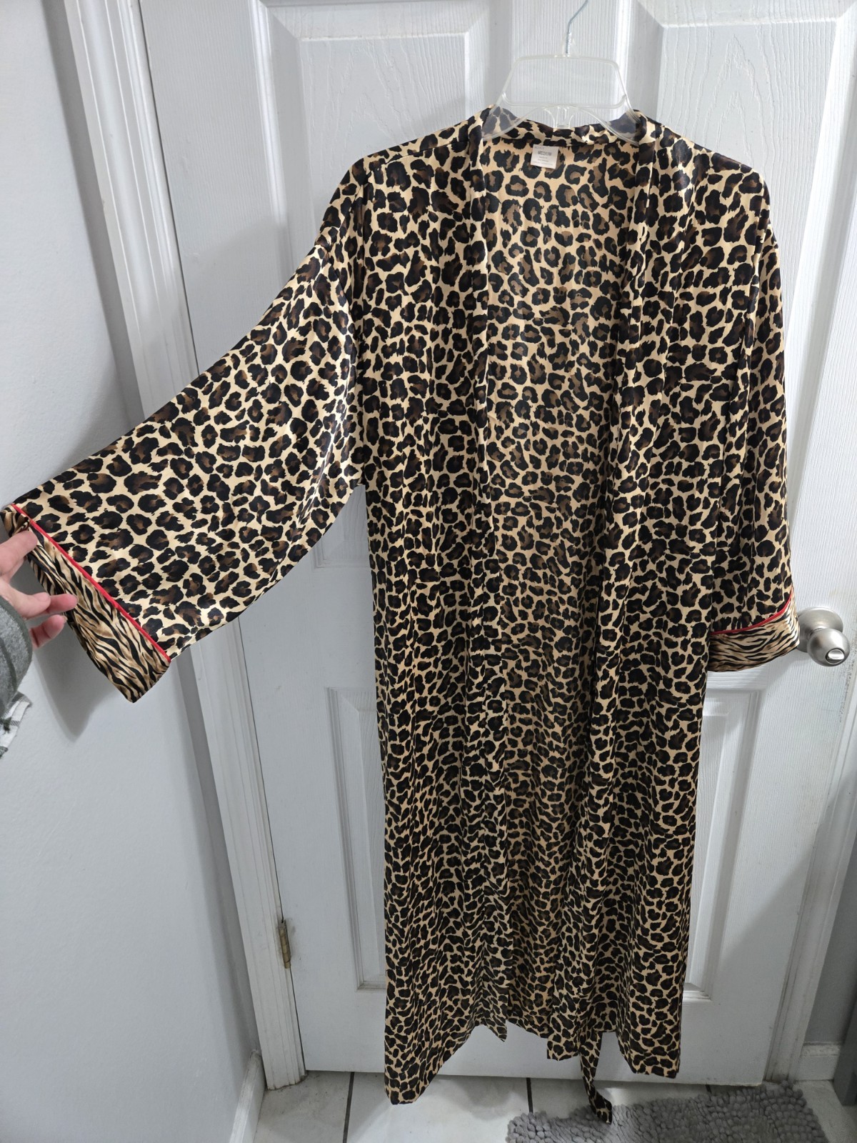 Vintage CRUZ Leapord Print Robe Nightgown Set Size M Blanche Devereaux