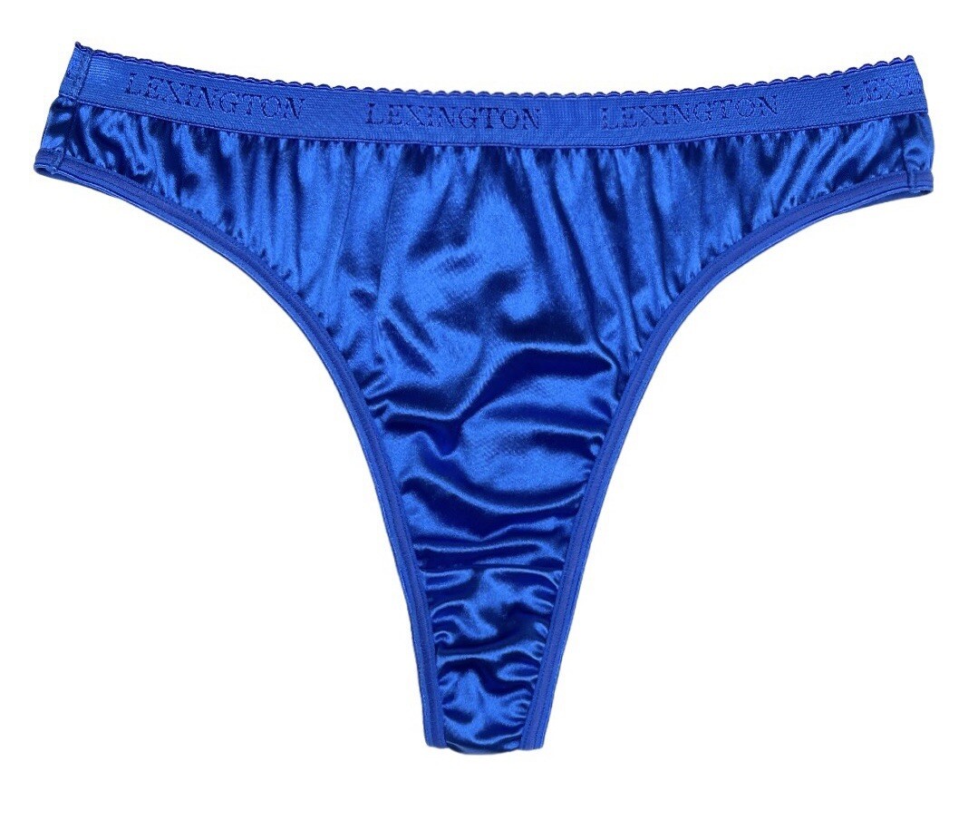Satin Thong Signature Waistband Royal Blue M