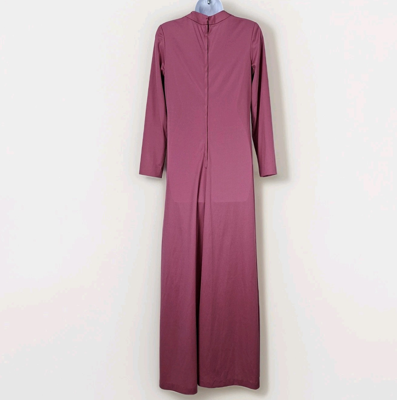 VTG 70s maxi Dress Large prom Hostess Mod Hippie Boho Bridesmaid Mauve Homemade