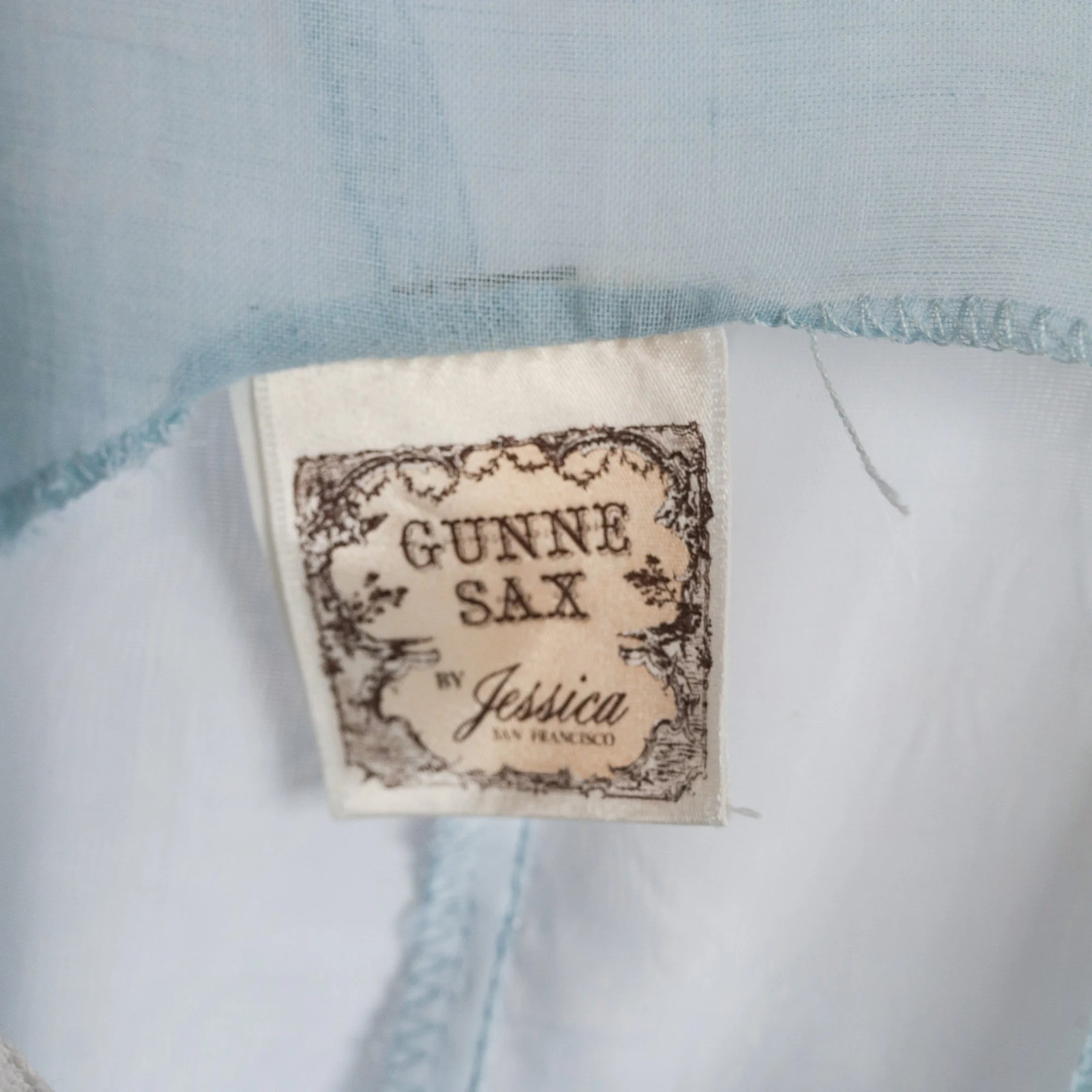 70s Gunne Sax Dress S Baby Blue Sundress Vintage Prairie Maxi Bohemian Lace Up S