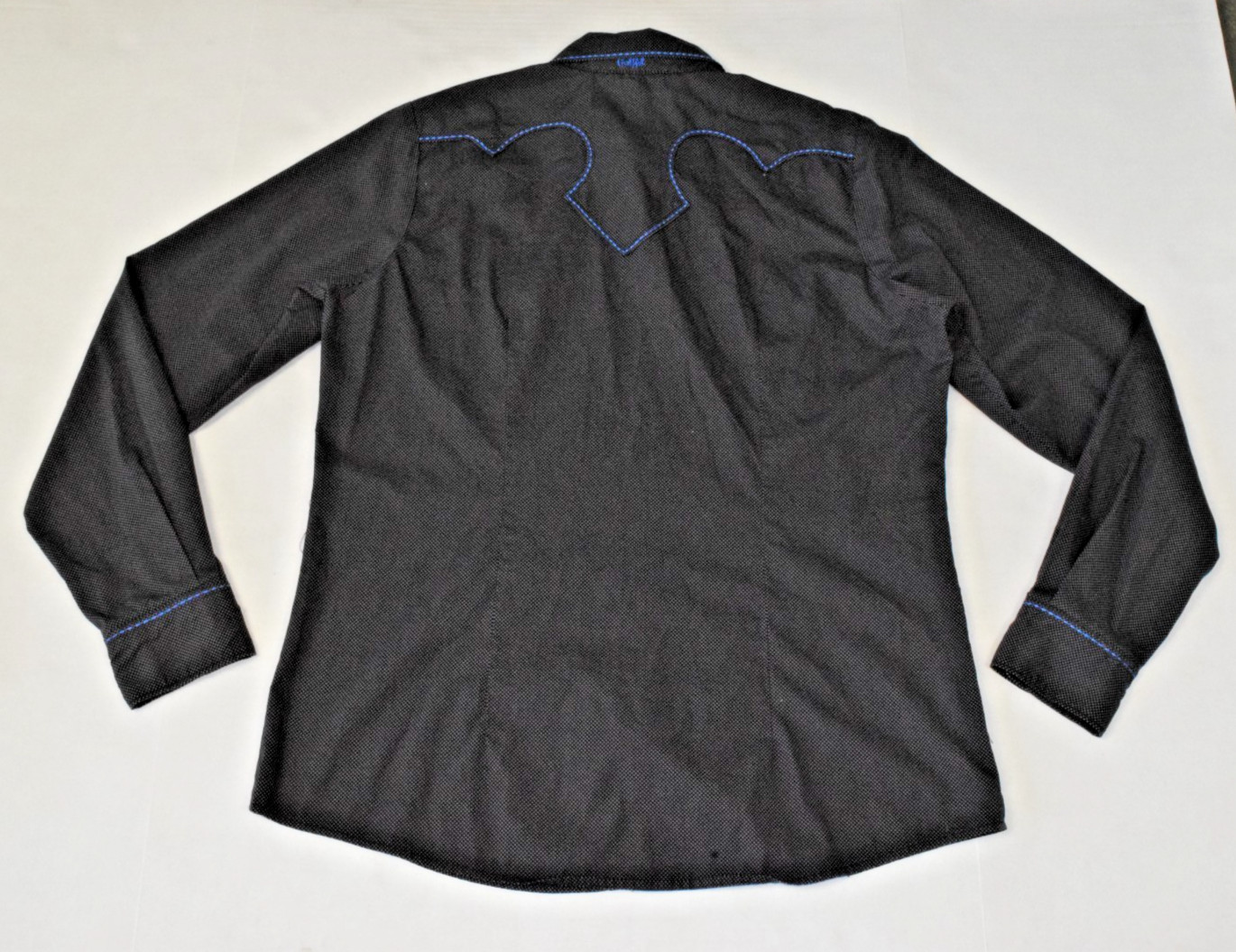 Vintage Western Shirt Cruel Girl Size XL 90s Black Electric Blue Stitch Snaps