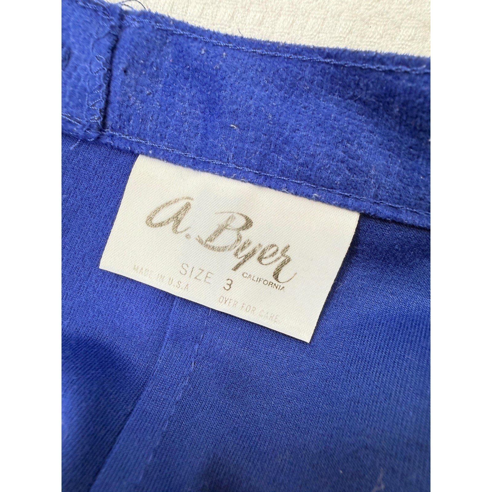 Vintage By Choice A Byer Royal Blue Skirt Suit Women Size 3 80s Power Suit Crop