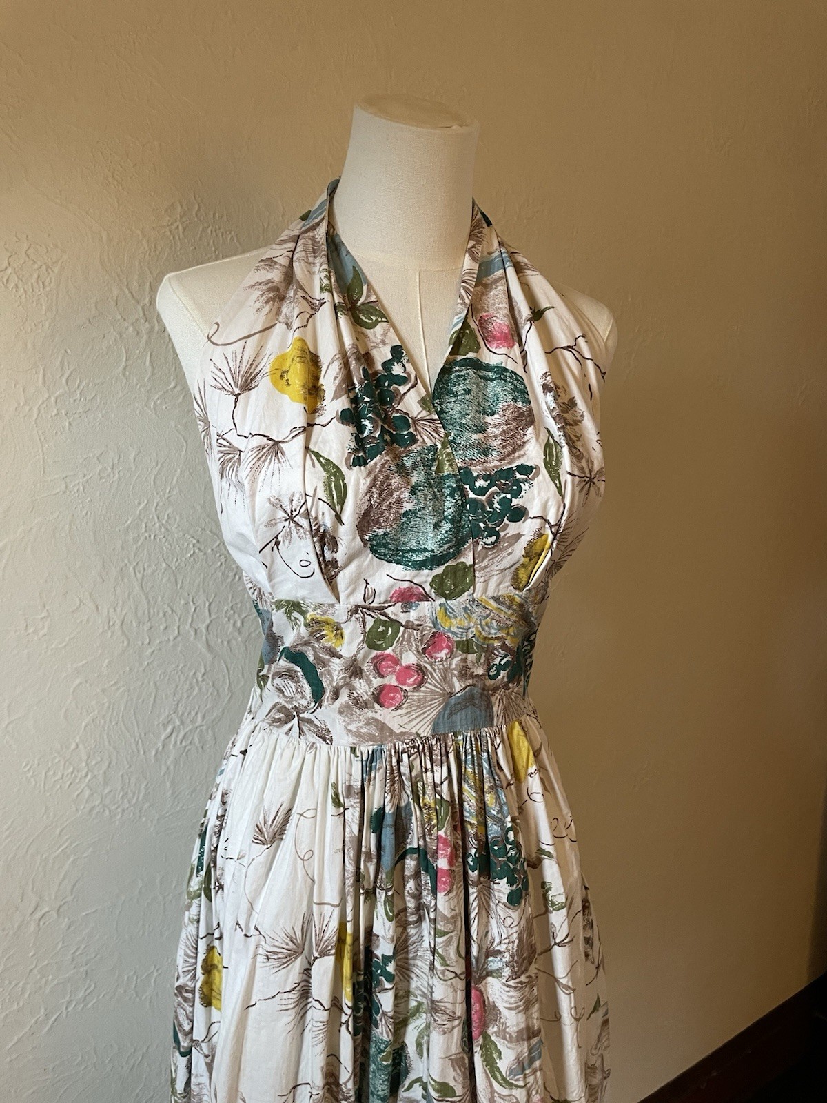 Vintage 1950s Toni Todd Union-Made Mod Pin-up Hollywood Glam Halter Top Dress