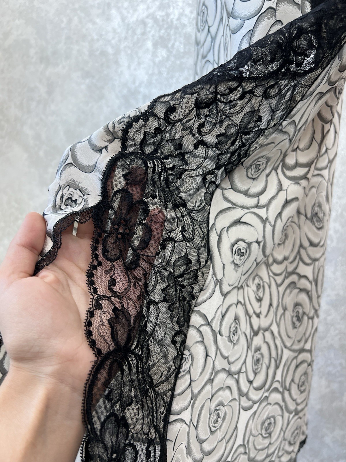 Vintage Gianni Versace Intimo Floral Rose Slip Dress Lace Black White Maxi S