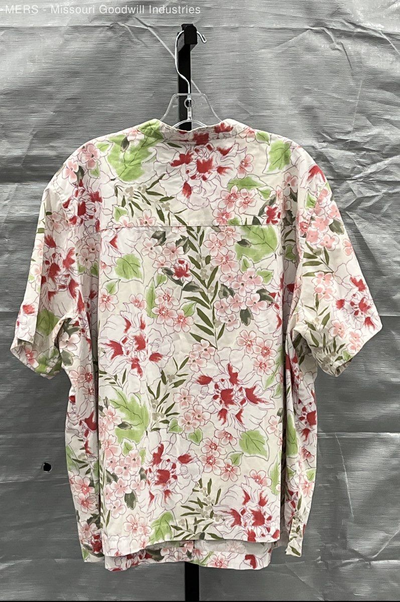 Vintage 90s White Stag Plus Floral Button Up Blouse Short Sleeve Sz 26W