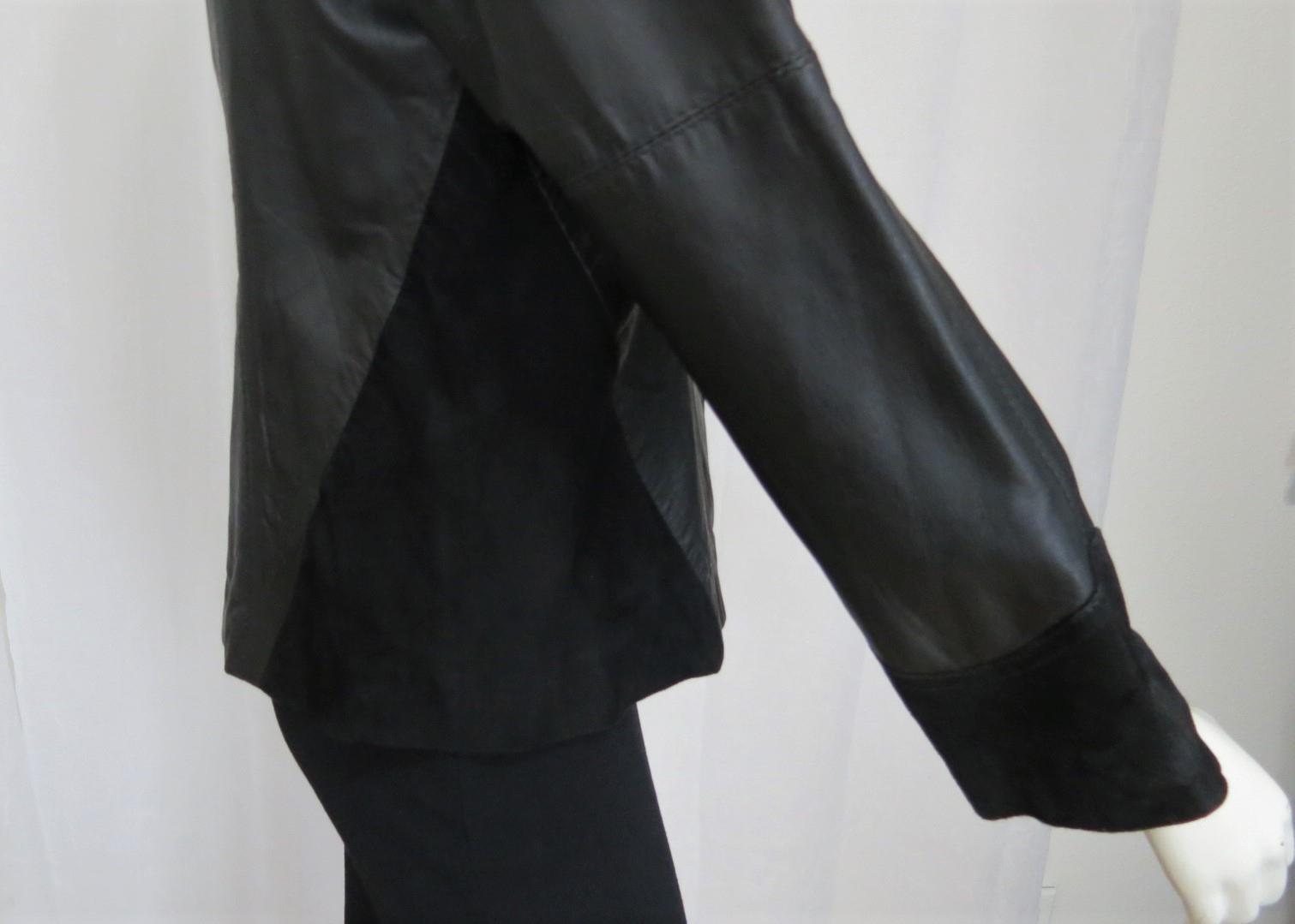 Clout Designer soft black leather and goat suede jacket size M